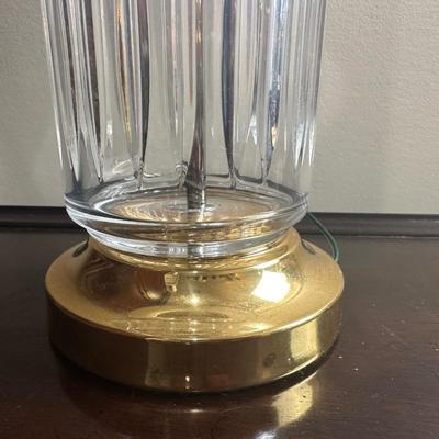 Waterford Crystal Table Lamp with Brass Base