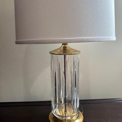 Waterford Crystal Table Lamp with Brass Base