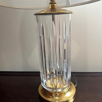 Waterford Crystal Table Lamp with Brass Base