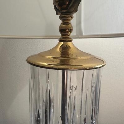 Waterford Crystal Table Lamp with Brass Base