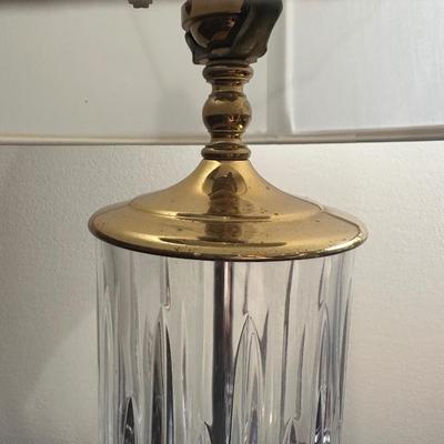 Waterford Crystal Table Lamp with Brass Base