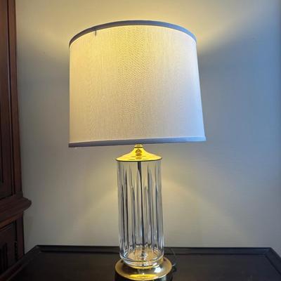 Waterford Crystal Table Lamp with Brass Base