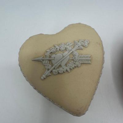 Two Wedgwood Heart-Shaped Trinket Boxes