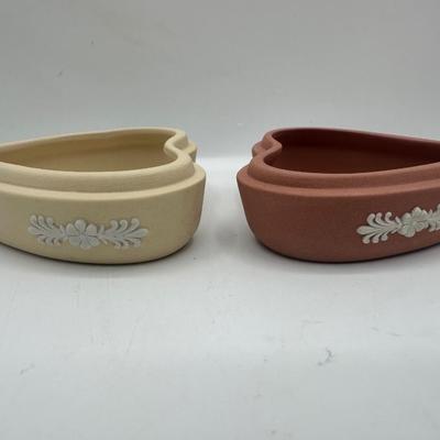 Two Wedgwood Heart-Shaped Trinket Boxes