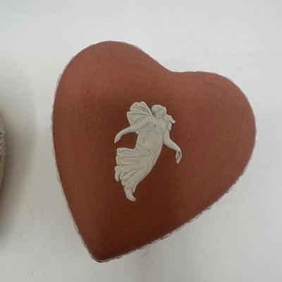 Two Wedgwood Heart-Shaped Trinket Boxes