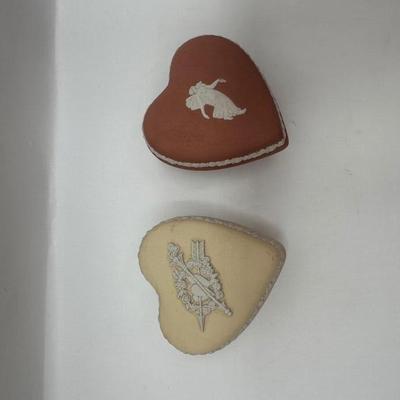 Two Wedgwood Heart-Shaped Trinket Boxes