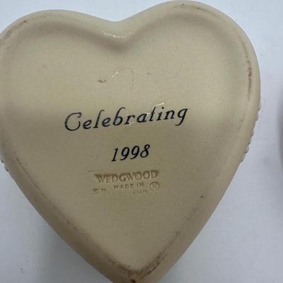 Two Wedgwood Heart-Shaped Trinket Boxes