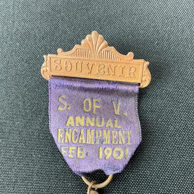 -185- MEDAL | Souvenir S. Of V. Annual Encampment Feb. 1901