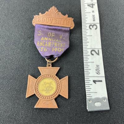 -185- MEDAL | Souvenir S. Of V. Annual Encampment Feb. 1901