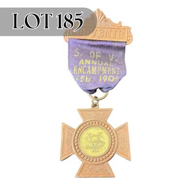 -185- MEDAL | Souvenir S. Of V. Annual Encampment Feb. 1901