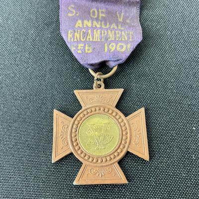 -185- MEDAL | Souvenir S. Of V. Annual Encampment Feb. 1901