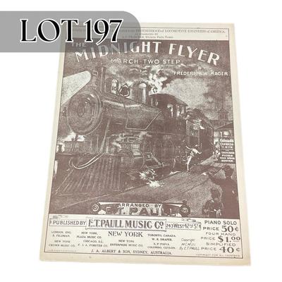 -197- E.T. PAULL | The Midnight Flyer March & Two Step | By Frederick W. Hager | Sheet Music