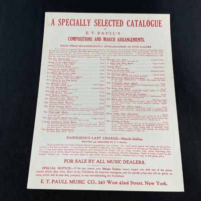 -200- E.T. PAULL | The Dashing Cavaliers March Galop | By Edmund Braham & E.T. Paull | Sheet Music