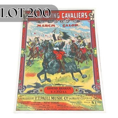 -200- E.T. PAULL | The Dashing Cavaliers March Galop | By Edmund Braham & E.T. Paull | Sheet Music