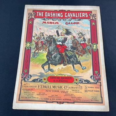 -201- E.T. PAULL | The Dashing Cavaliers March Galop | By Edmund Braham & E.T. Paull | Sheet Music