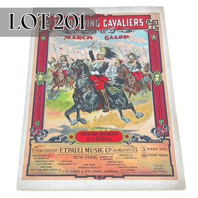 -201- E.T. PAULL | The Dashing Cavaliers March Galop | By Edmund Braham & E.T. Paull | Sheet Music