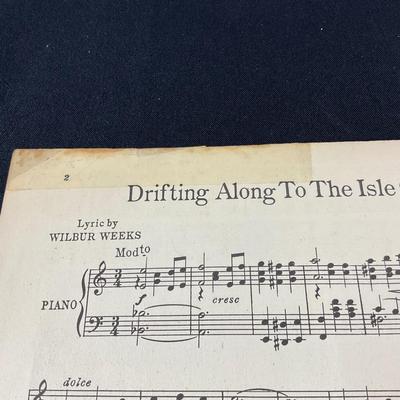 -202- E.T. PAULL | Drifting Along To The Isle Of Love Lyrics | By Wilbur Weeks | Music By M. Alexander | Sheet Music
