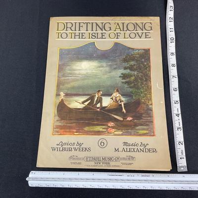 -202- E.T. PAULL | Drifting Along To The Isle Of Love Lyrics | By Wilbur Weeks | Music By M. Alexander | Sheet Music