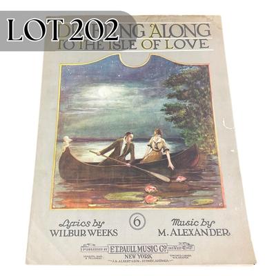 -202- E.T. PAULL | Drifting Along To The Isle Of Love Lyrics | By Wilbur Weeks | Music By M. Alexander | Sheet Music