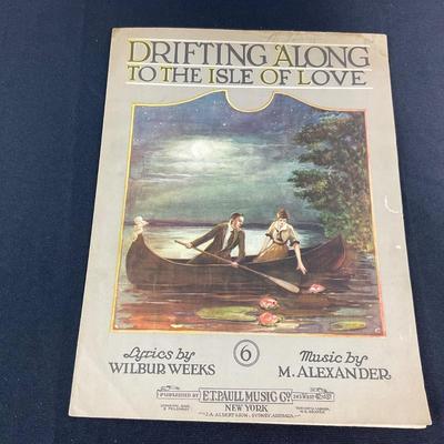 -202- E.T. PAULL | Drifting Along To The Isle Of Love Lyrics | By Wilbur Weeks | Music By M. Alexander | Sheet Music