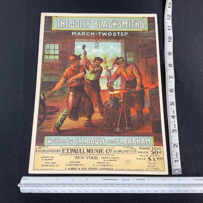 -203- E.T. PAULL | The Jolly Blacksmiths March Two Step | By E.T. Paull & E. Braham | Sheet Music