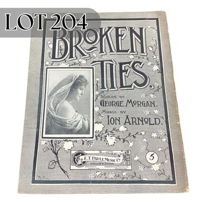 -204- E.T. PAULL | Broken Ties | Words By George Morgan | Music By Ion Arnold | Sheet Music