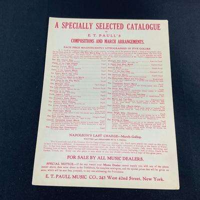 -206- E.T. PAULL | Napoleon’s Last Charge | By Edw. Ellis | Arranged By E.T. Paull | Sheet Music