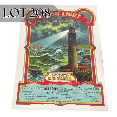 -208- E.T. PAULL | Flashlight March Two Step | By Edwin Ellis | Arranged By E.T. Paull | Sheet Music