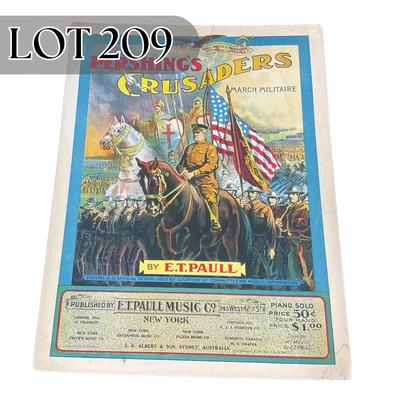 -209- E.T. PAULL | Pershing Crusaders March Militaire | By E.T. Paull | Sheet Music