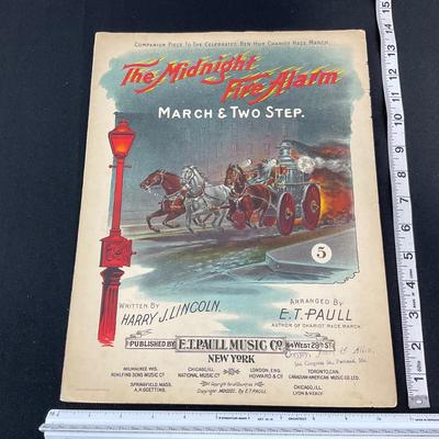 -210- E.T. PAULL | The Midnight Fire Alarm March & Two Step | Written By Harry J. Lincoln | Sheet Music