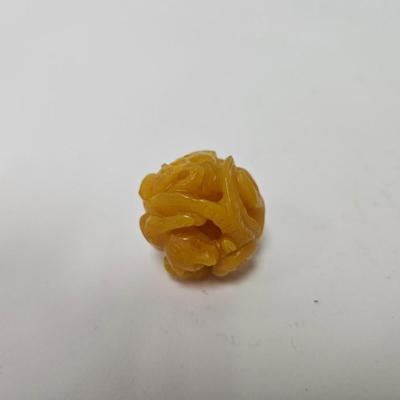 CKEG05. Vintage Carved Japanese Netsuke Bead, Koi Fish, Possible Amber