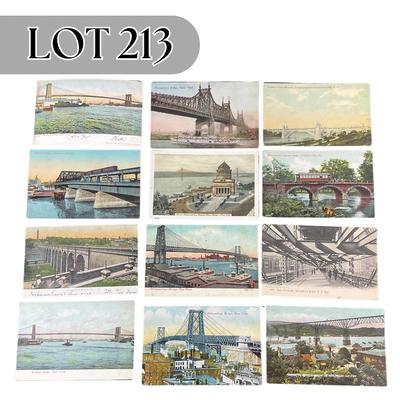 -213- POSTCARD | Assortment Of Bridges & Boats Postcards