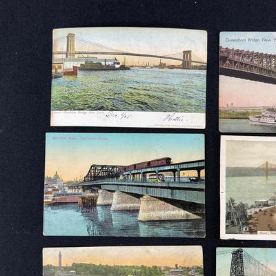 -213- POSTCARD | Assortment Of Bridges & Boats Postcards