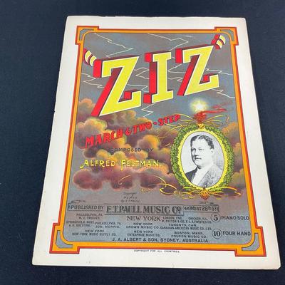 -258- E.T. PAULL | “ZIZ” March Two Step | Composed By Alfred Feltman | Sheet Music