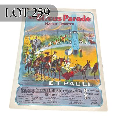 -259- E.T. PAULL | The Circus Parade March Two Step | Sheet Music