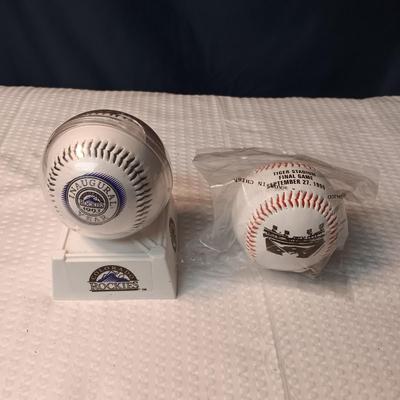 ROCKIES INAUGURAL YEAR AND TIGER STADIUM FINAL GAME BASEBALLS