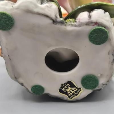 LOT 21L: Vintage Capodimonte Porcelain Orchid Figurine Set