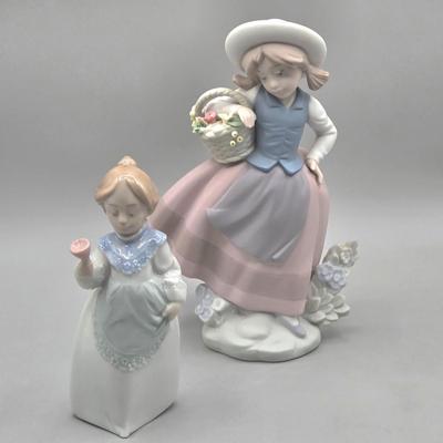LOT 26L: Lladro Sweet Scent Girl and Mrs. Claus Figurines