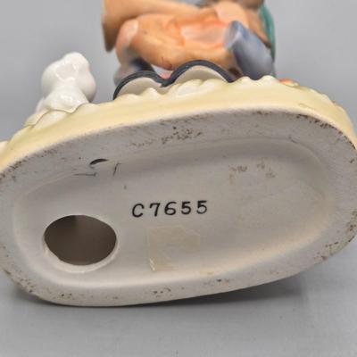 LOT 28L: Vintage Arnart 5th Ave Hand-Painted Porcelain Figurine, Napcoware Figurine, Hummel Figurine, and Lefton Figurine