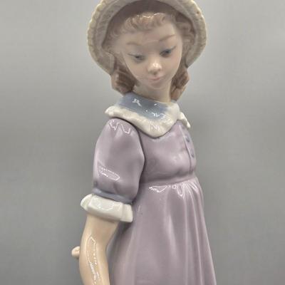 LOT 35L: Retired Lladró Pulling Dolls Carriage Porcelain Figurine