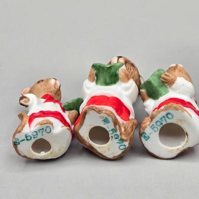 LOT 38L: Lenox Holly Berry Trinket Box, 2008 Danbury Mint Philadelphia Eagles Santa in a Sleigh Ornament, Vintage Napcoware Christmas...