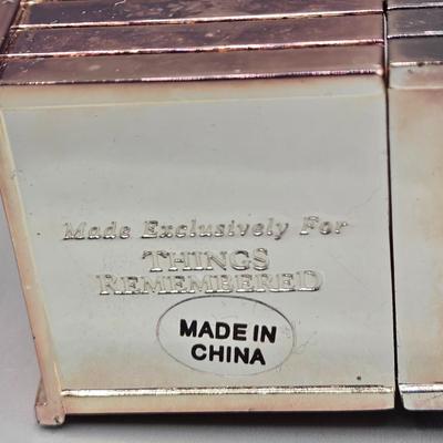 LOT 38L: Lenox Holly Berry Trinket Box, 2008 Danbury Mint Philadelphia Eagles Santa in a Sleigh Ornament, Vintage Napcoware Christmas...