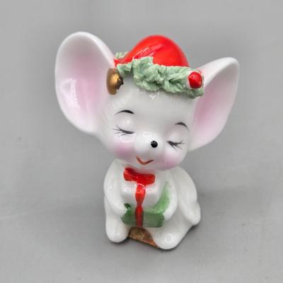 LOT 38L: Lenox Holly Berry Trinket Box, 2008 Danbury Mint Philadelphia Eagles Santa in a Sleigh Ornament, Vintage Napcoware Christmas...