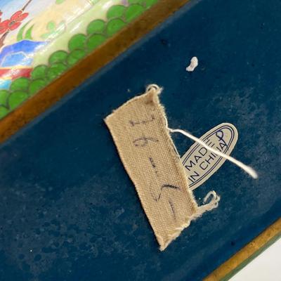 LOT 42L: Vintage Chinese Stone Floral Arrangement in Cloisonne Pot