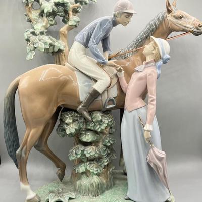 LOT 44L: Large Lladro Figurine - Jockey With Lass