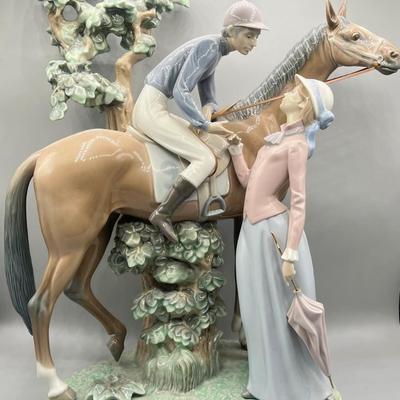LOT 44L: Large Lladro Figurine - Jockey With Lass