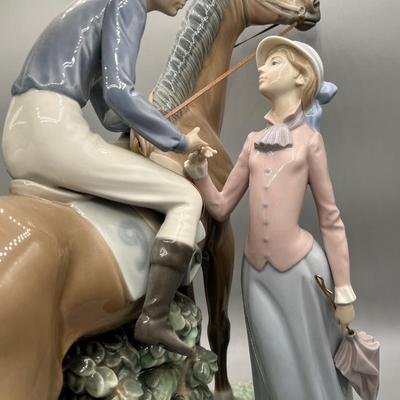 LOT 44L: Large Lladro Figurine - Jockey With Lass