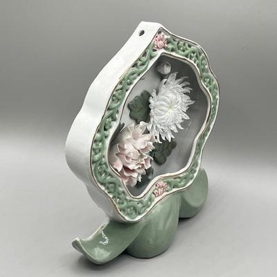 LOT 52L: Stone Floral Arrangements in Cloisonne Pots and More