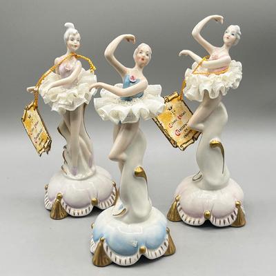 LOT 53L: Three Capodimonte Ballerina Figurines