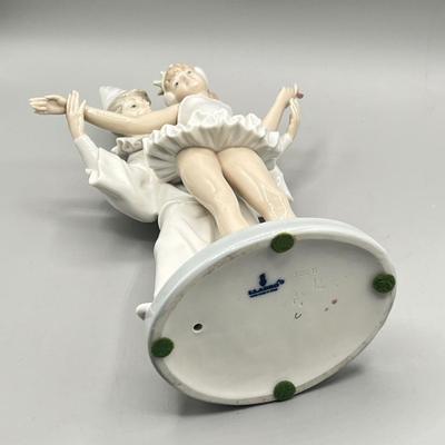 LOT 54L: Lladro Carnival Couple - Ballerina and Clown Figurine